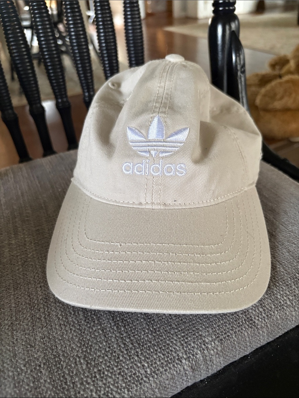 adidas Trefoil Logo Cap in Beige with White Embroidery